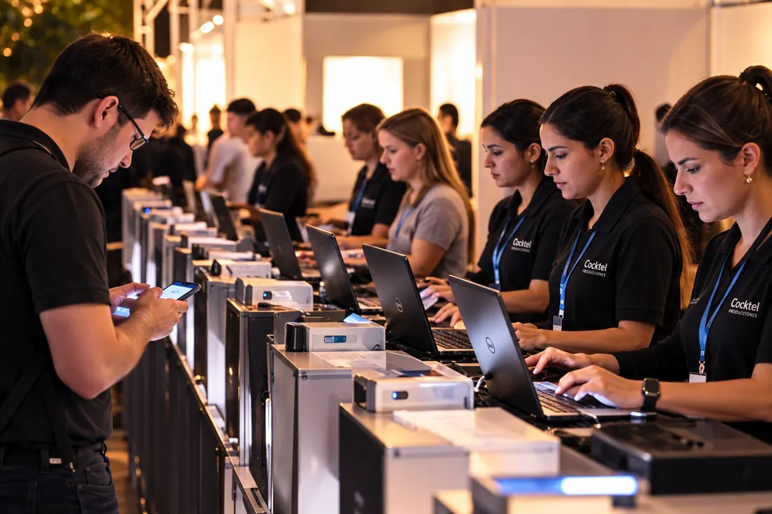 Sector de acreditación y operación con notebooks